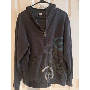 BoysX Large XL Quicksilver Surf Skate Hoodie Sweatshirt Zip-up Jacket Grey 20